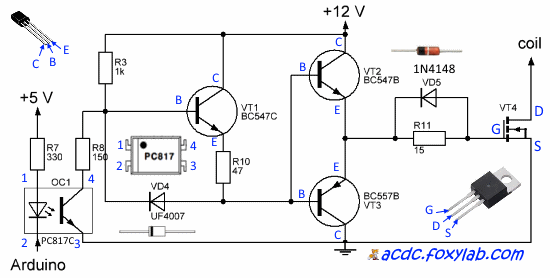 драйвер MOSFET для металлодетектора